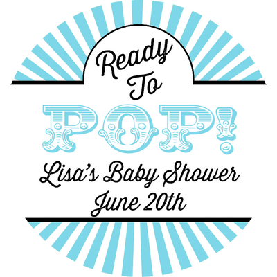 Ready To Pop® Circus Theme Personalized Round Sticker Label
