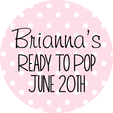 eady To Pop® Polka Dots Personalized Round Sticker Label