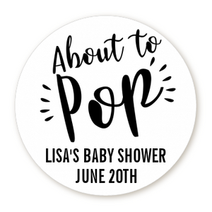About To Pop® Pastel Stripes Personalized Round Sticker Label