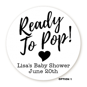 Ready To Pop® Black/White Personalized Round Sticker Label