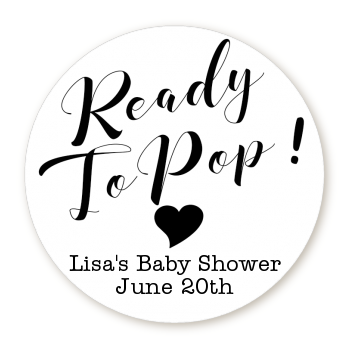 Ready To Pop® Black/White Personalized Round Sticker Label