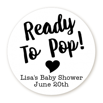 Ready To Pop® Black/White Personalized Round Sticker Label