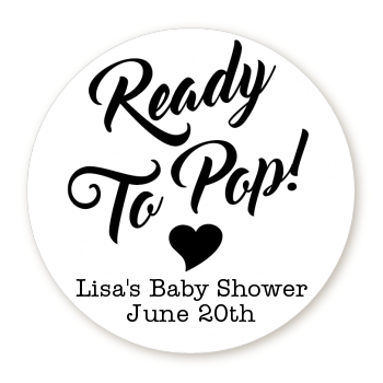 Ready To Pop® Black/White Personalized Round Sticker Label