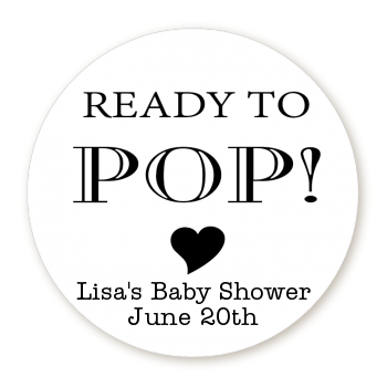 Ready To Pop® Black/White Personalized Round Sticker Label