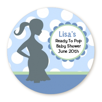 Ready To Pop® It's A Boy Baby Blue - Personalized Round Sticker Label