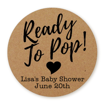 Ready To Pop® Kraft Brown Personalized Round Sticker Label