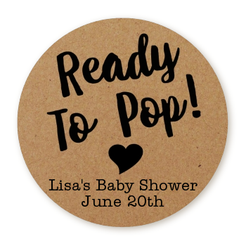 Ready To Pop® Kraft Brown Personalized Round Sticker Label