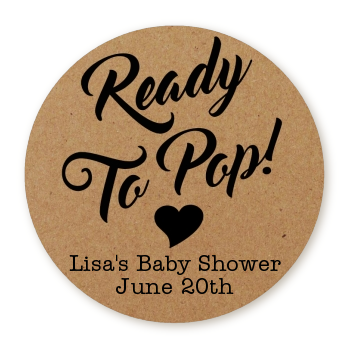 Ready To Pop® Kraft Brown Personalized Round Sticker Label