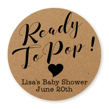 Ready To Pop® Kraft Brown Personalized Round Sticker Label