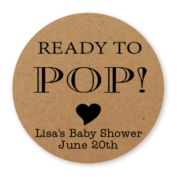 Ready To Pop® Kraft Brown Personalized Round Sticker Label
