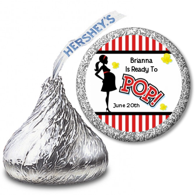 Ready To Pop® Red Stripe Personalized Hershey Kiss Stickers