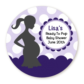 Ready To Pop® Purple Polka Dots - Personalized Round Sticker Label